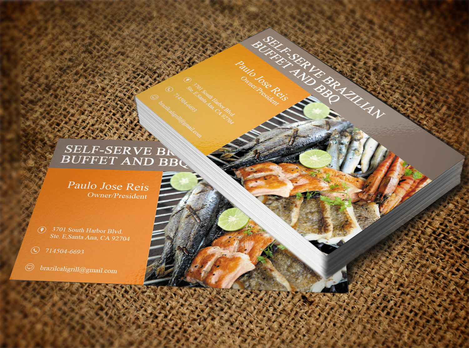 Business Card Design by Lanka Ama for Brazilian Cali Grill LLC | Design #6069905