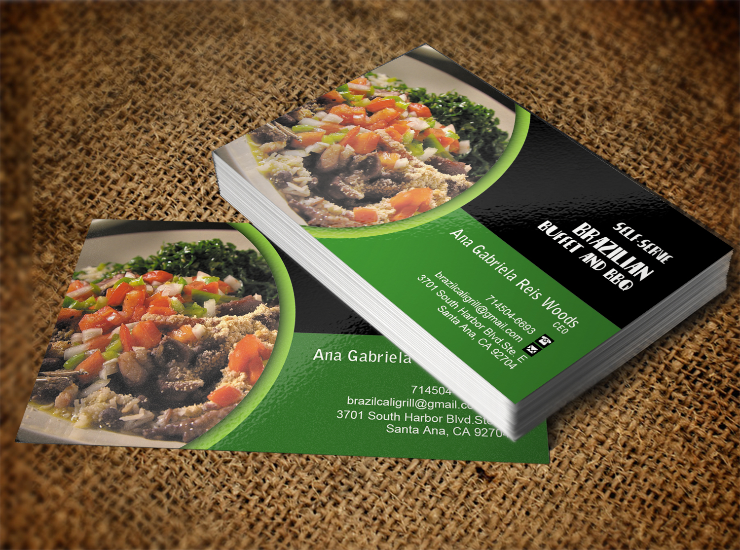 Business Card Design by Lanka Ama for Brazilian Cali Grill LLC | Design #6069939