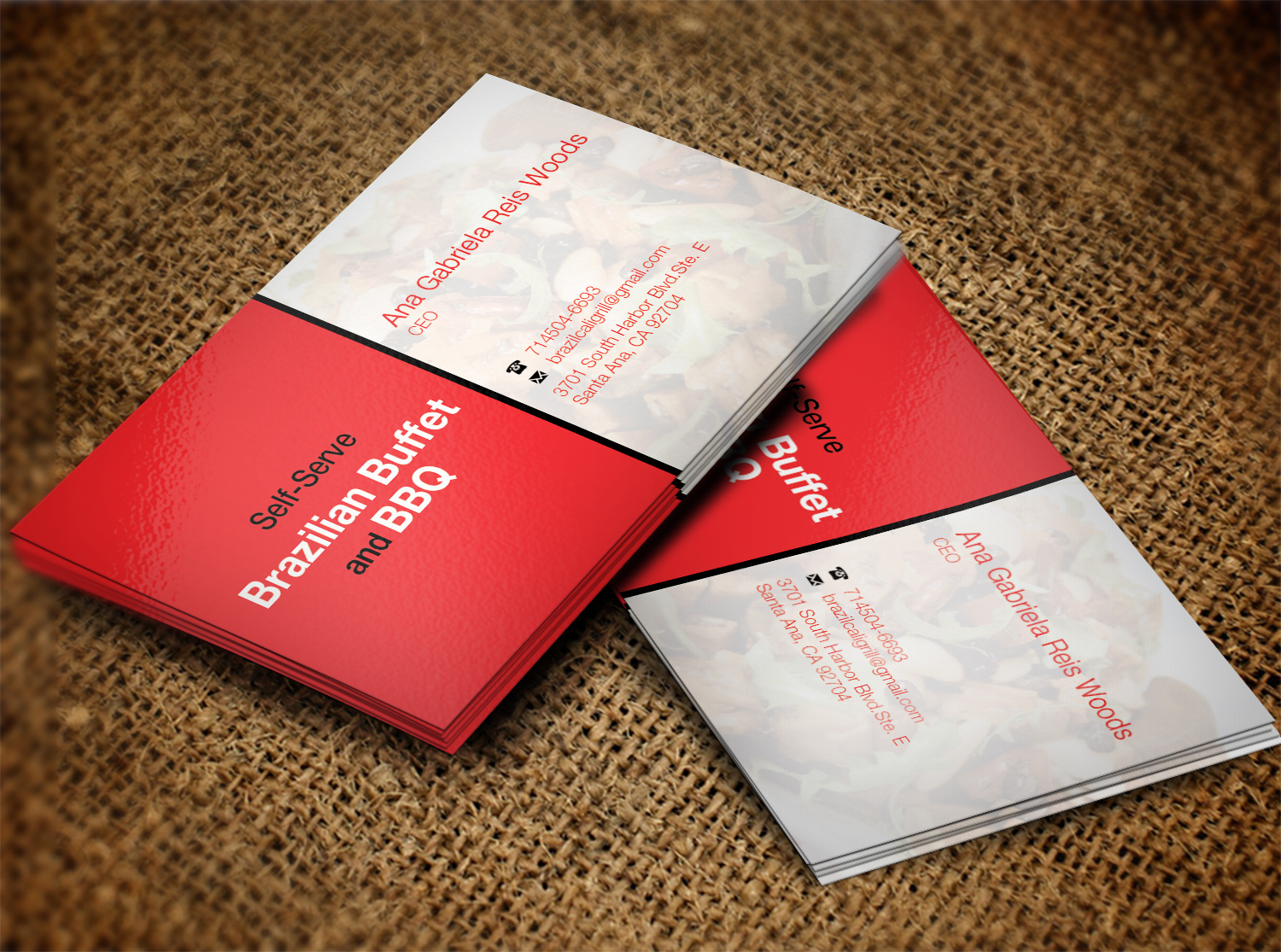 Business Card Design by Lanka Ama for Brazilian Cali Grill LLC | Design #6069960