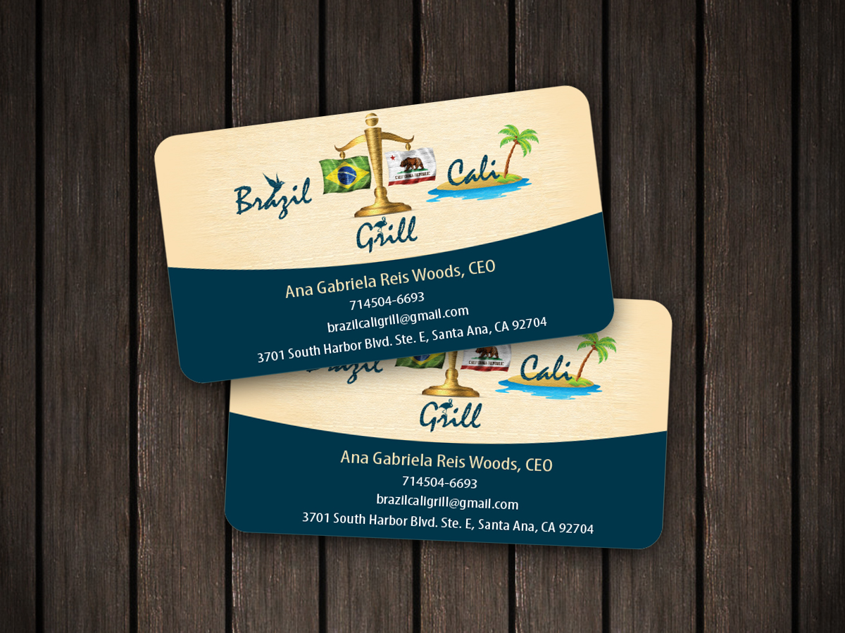 Business Card Design by snowymasterdesigns for Brazilian Cali Grill LLC | Design #6069845