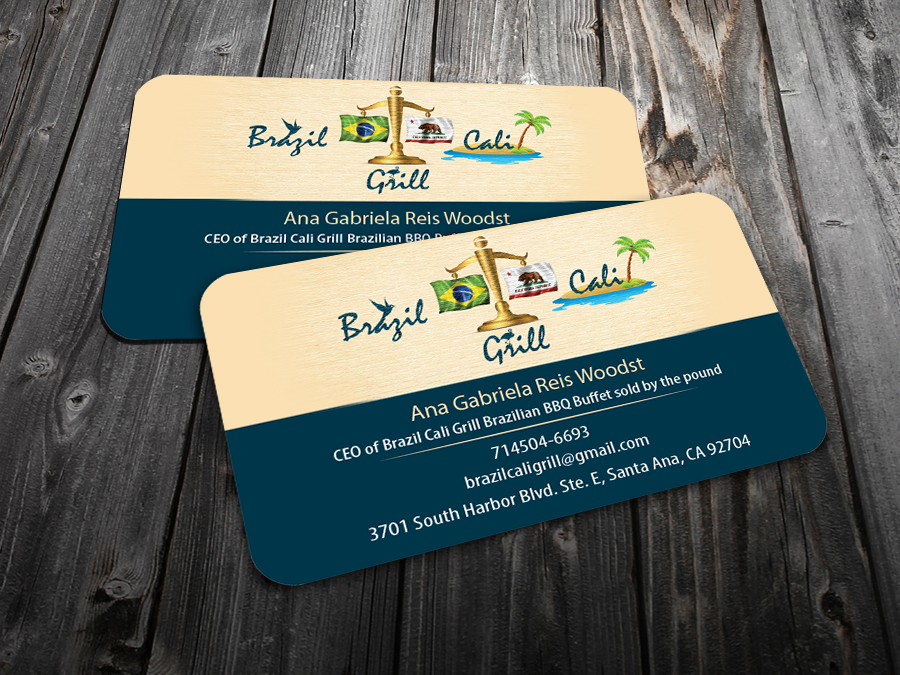 Business Card Design by snowymasterdesigns for Brazilian Cali Grill LLC | Design #6070024