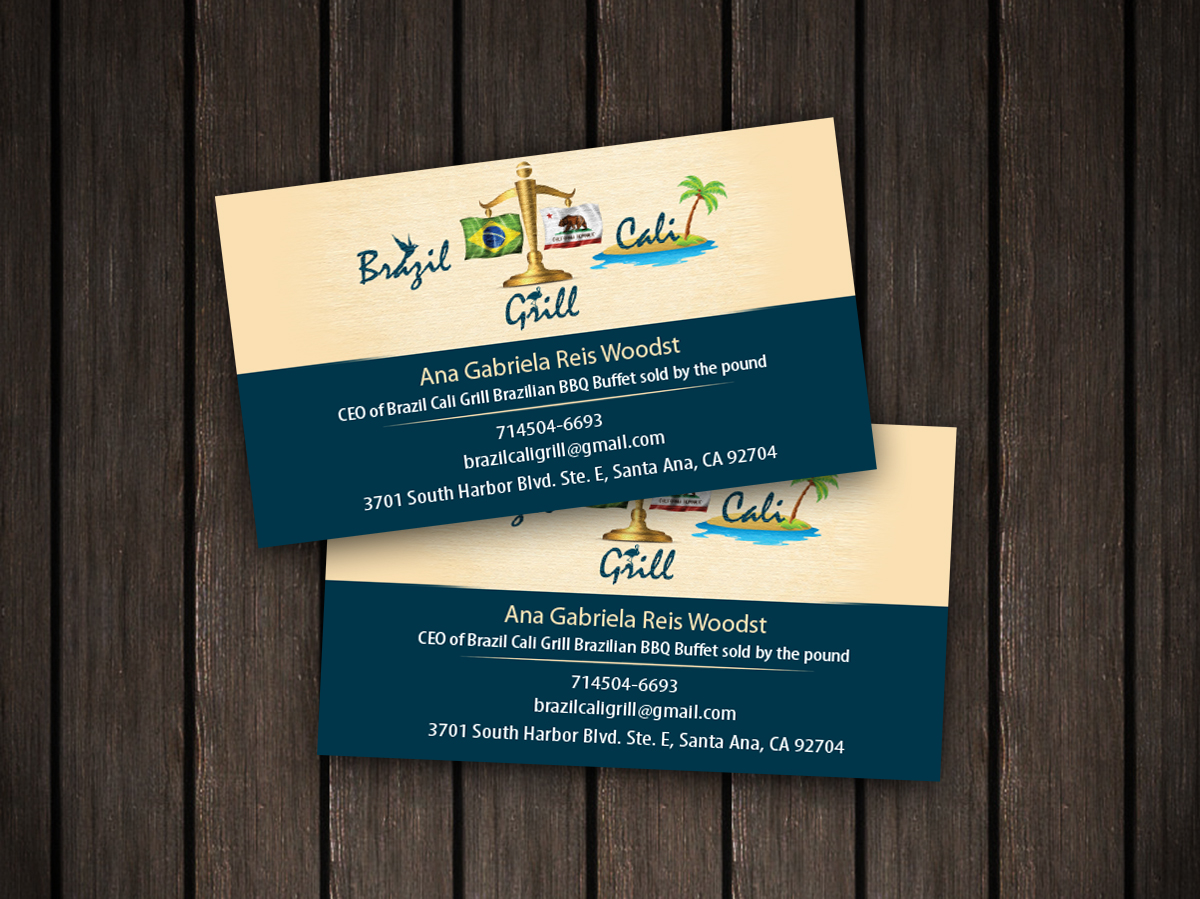 Business Card Design by snowymasterdesigns for Brazilian Cali Grill LLC | Design #6070042