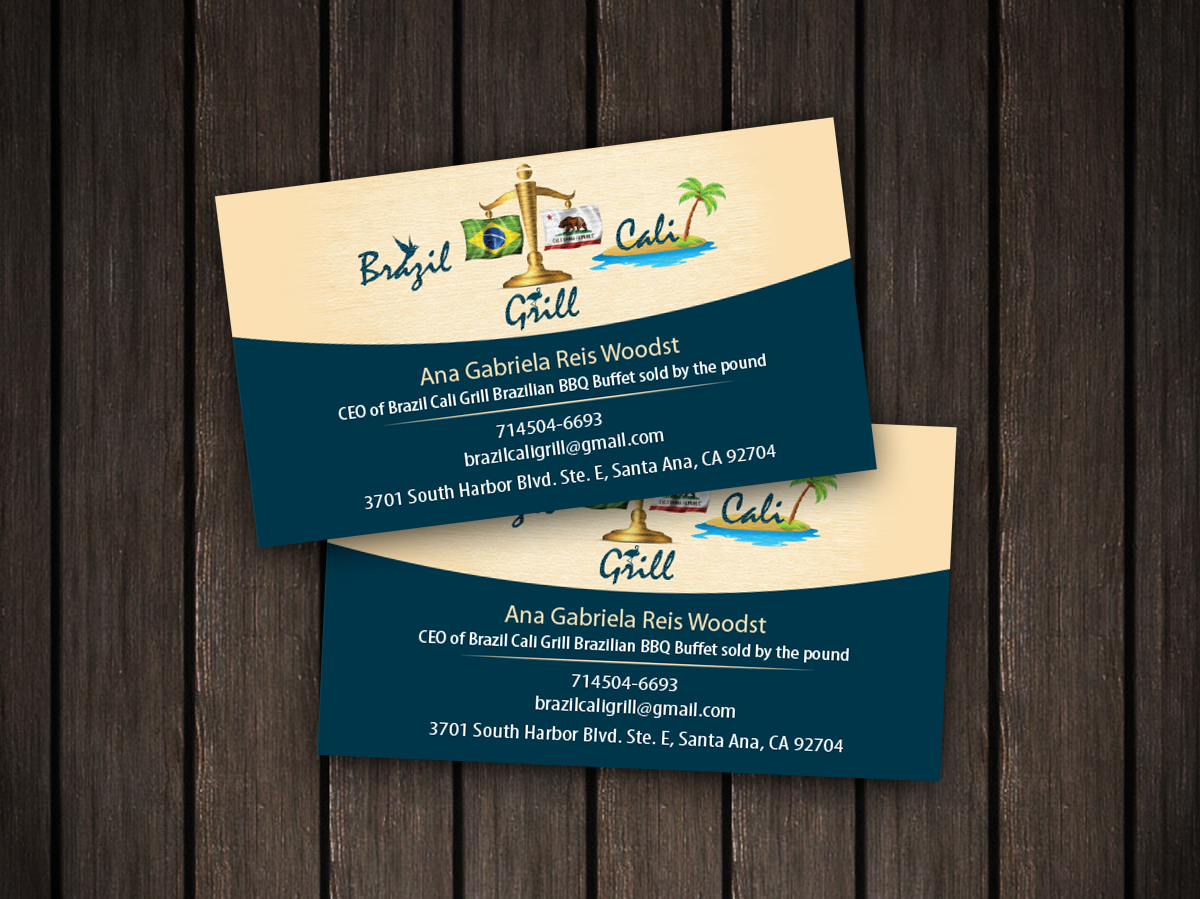Business Card Design by snowymasterdesigns for Brazilian Cali Grill LLC | Design #6070060
