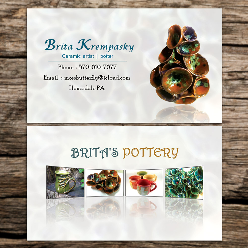 Business Card Design by Sandaruwan for Brita's Ceramics /Brita's Pottery  | Design #3465832