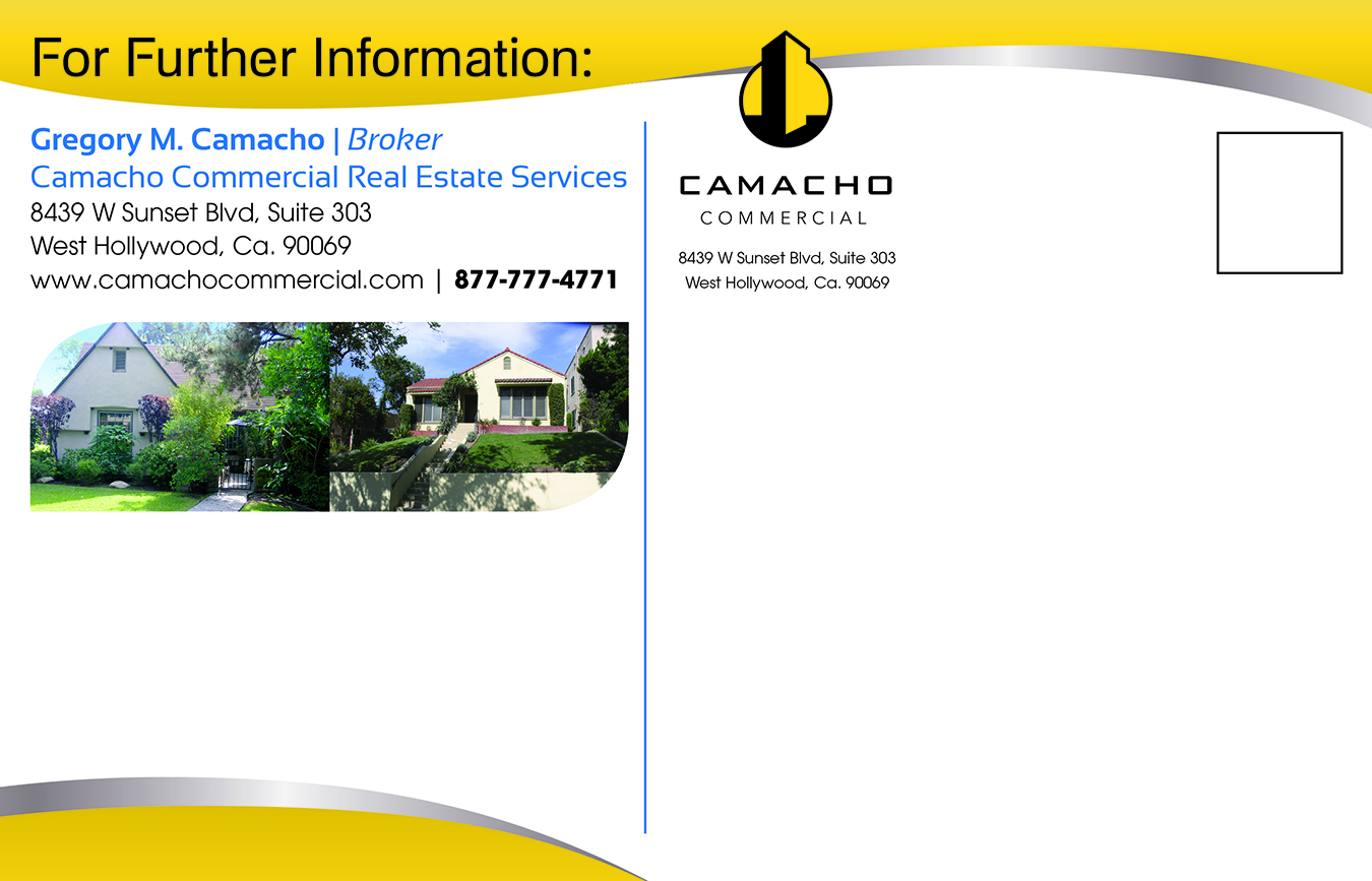 Postcard Design by Monkeyx3 for Camacho Commercial Real Estate Services | Design #3564233