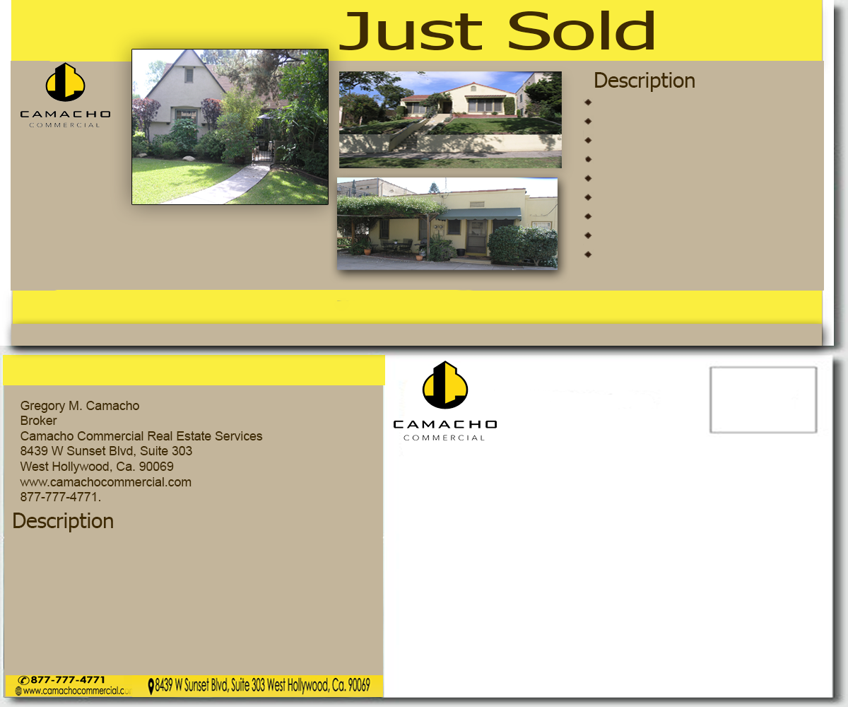 Design de Carte Postale par eman140 pour Camacho Commercial Real Estate Services | Design #3565505