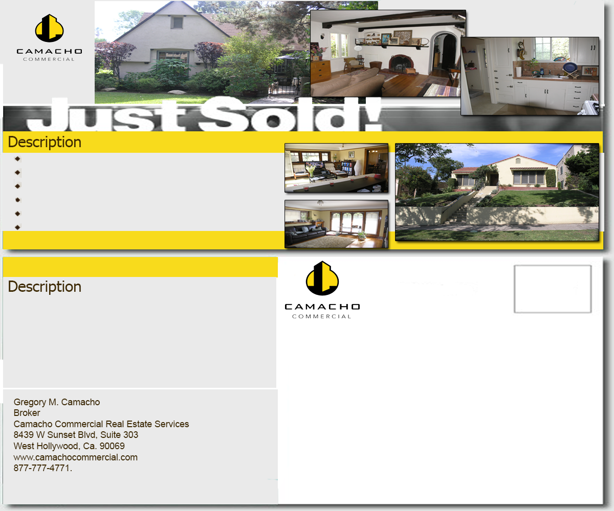 Design de Carte Postale par eman140 pour Camacho Commercial Real Estate Services | Design #3565725