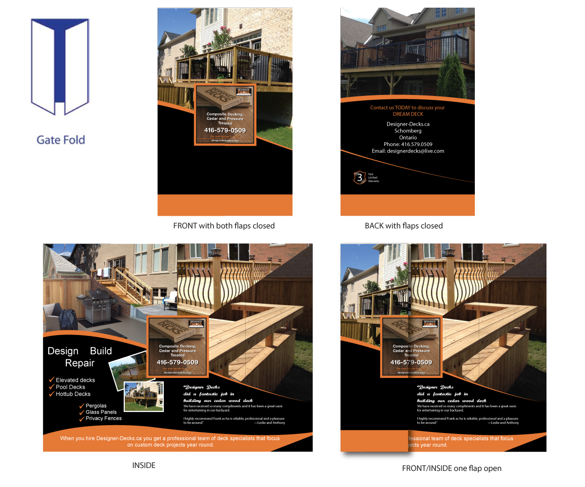 Broschüren-Design von TedAtkinson für Outdoorlivingdecks.ca | Design #3473269
