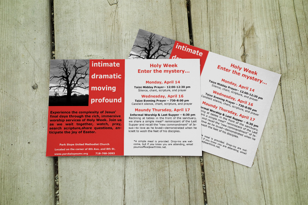 Card Design by Stefan Dragos for Park Slope United Methodist Church | Design #3515268