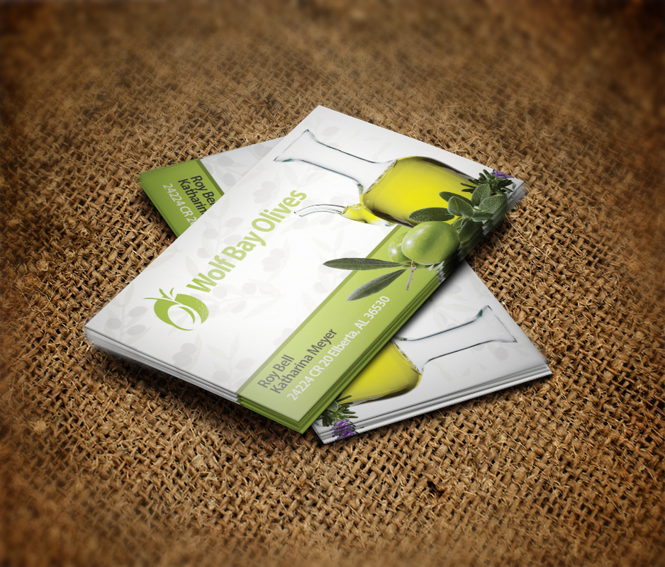Business Card Design by Harshan for Wolf Bay Olives | Design #3495732