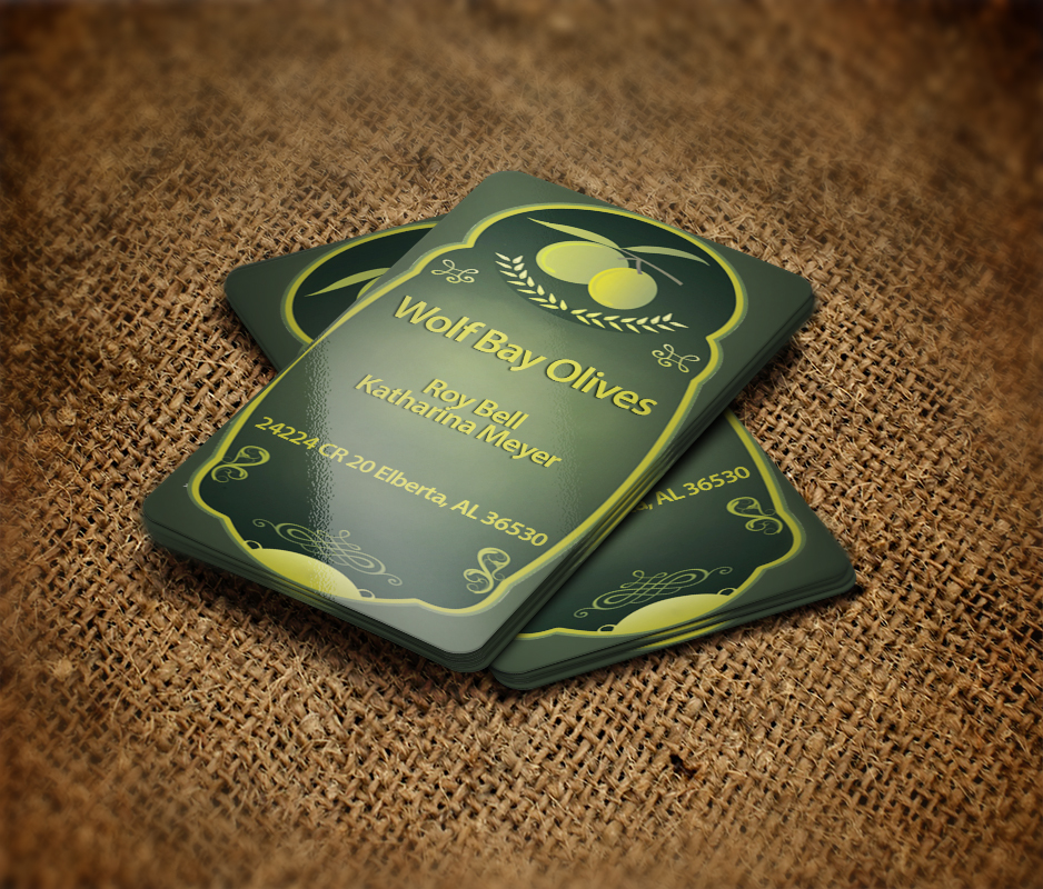 Business Card Design by Harshan for Wolf Bay Olives | Design #3496144