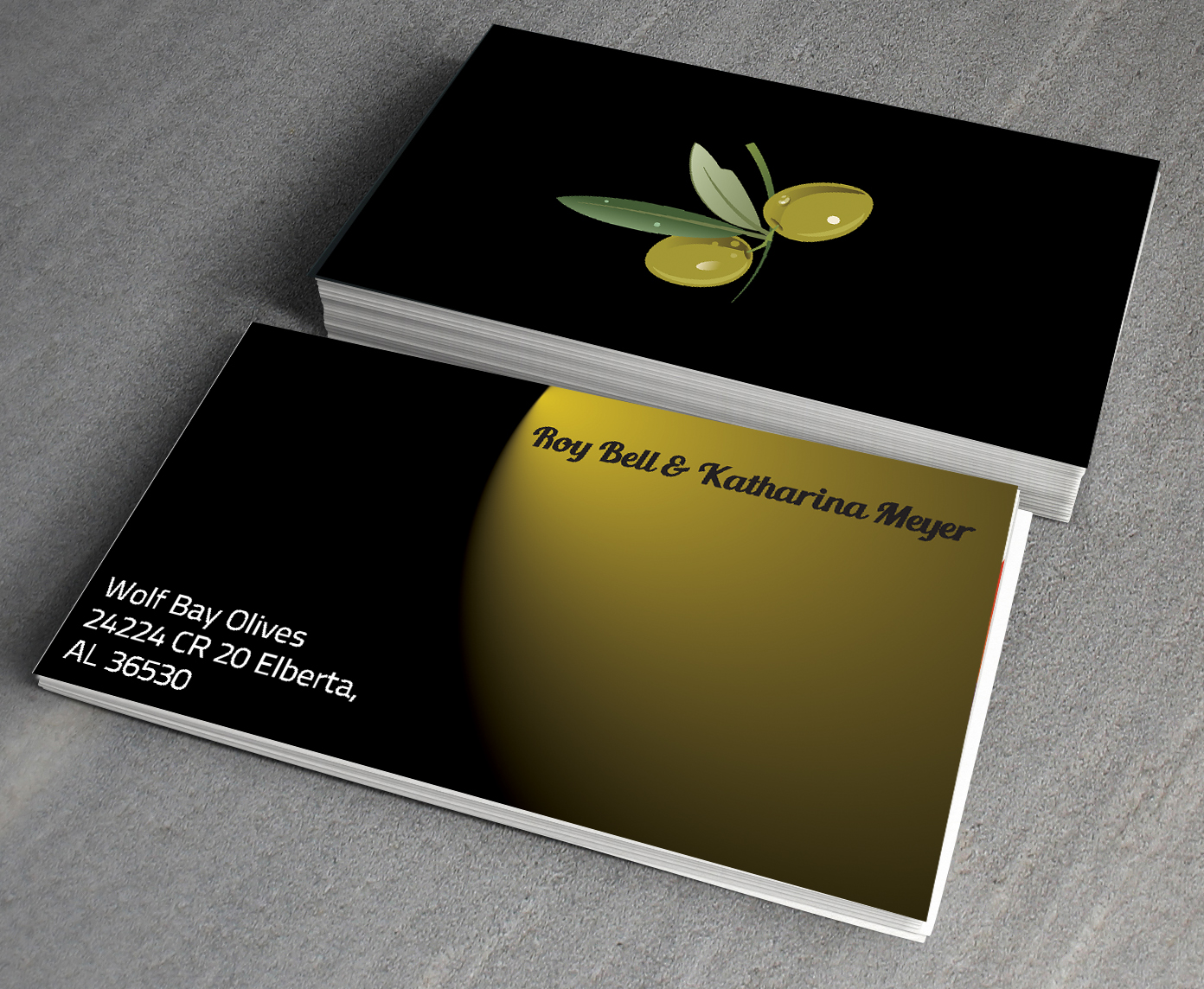 Business Card Design by Anurati Taranti for Wolf Bay Olives | Design #3481718