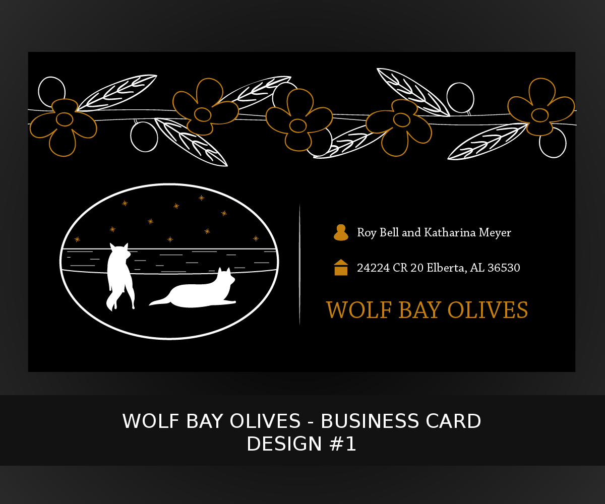 Design de Carte de Visite par insultr pour Wolf Bay Olives | Design #3492157