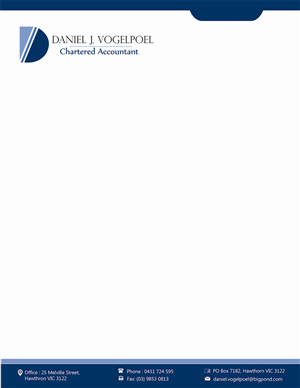 Letterhead Design by AG Creatives for Daniel J. Vogelpoel, Chartered Accountant | Design: #3510170