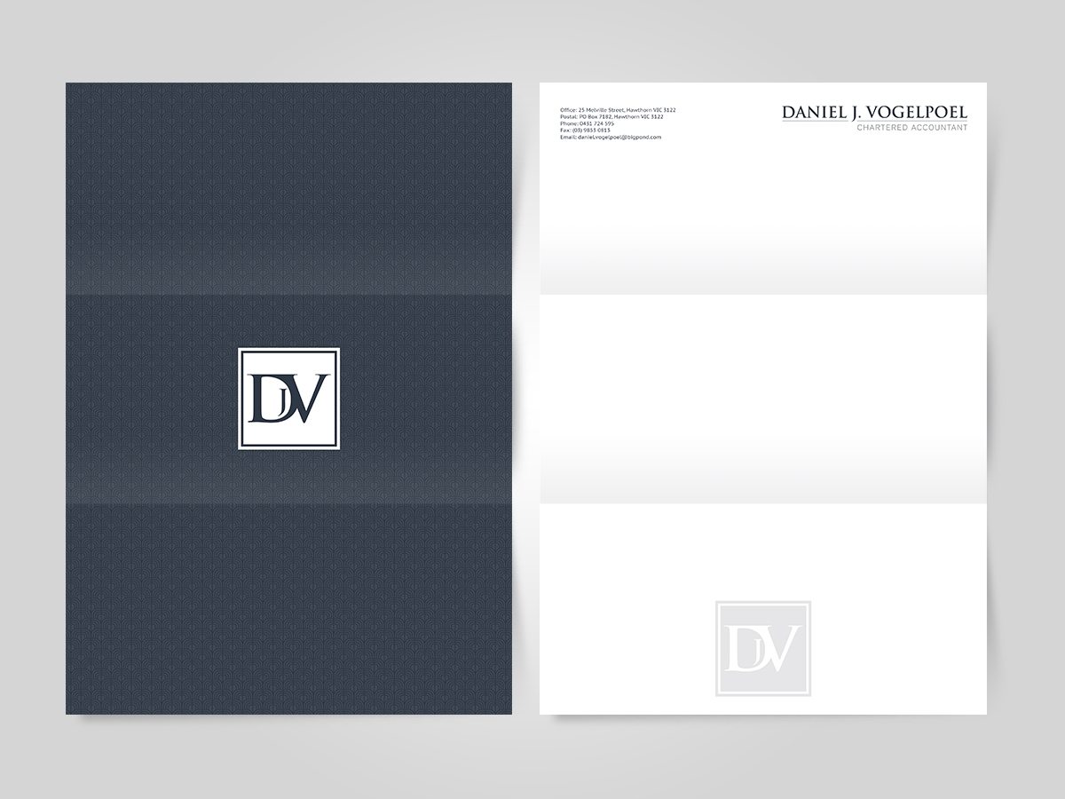 Diseño de Membrete por Cyanide Designz para Daniel J. Vogelpoel, Chartered Accountant | Diseño #3512752