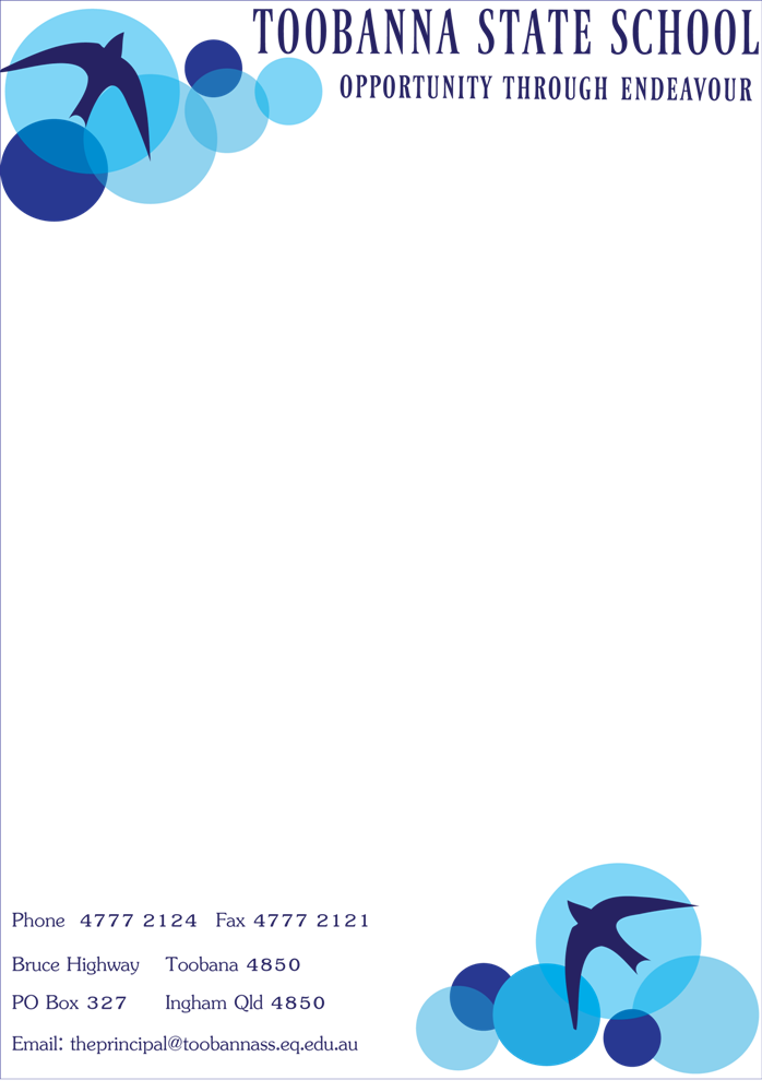 Letterhead Design by Rally for Toobanna State School | Design #3484501