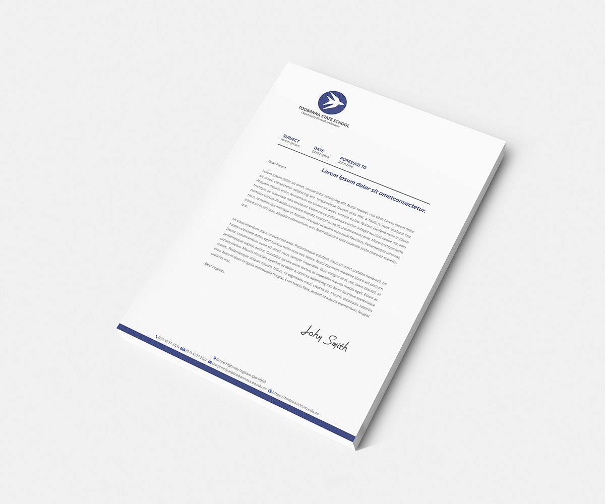 Letterhead Design by Owtee-TheDreamer. for Toobanna State School | Design #3513679