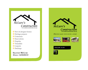 Diseño de Tarjeta de Presentación por eayeri para Mclure's construction | Diseño: #3474956