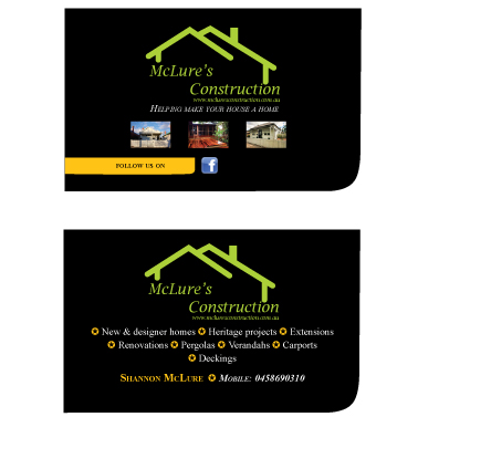 Diseño de Tarjeta de Presentación por eayeri para Mclure's construction | Diseño #3477154