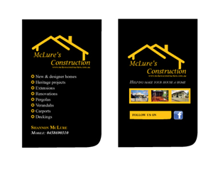 Business Card Design by eayeri for Mclure's construction | Design: #3477191