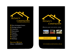Business Card Design by eayeri for Mclure's construction | Design: #3480377