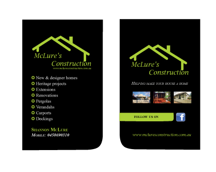 Diseño de Tarjeta de Presentación por eayeri para Mclure's construction | Diseño #3480384