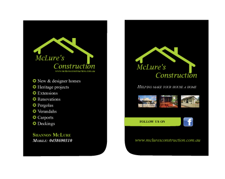 Business Card Design by eayeri for Mclure's construction | Design: #3481258