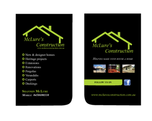 Business Card Design by eayeri for Mclure's construction | Design: #3481258