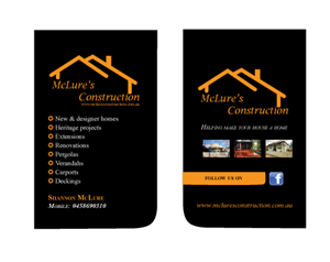 Business Card Design by eayeri for Mclure's construction | Design: #3481284