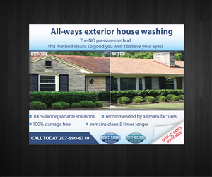Postcard Design by Anna  for All ways exterior house washing | Design: #3492107