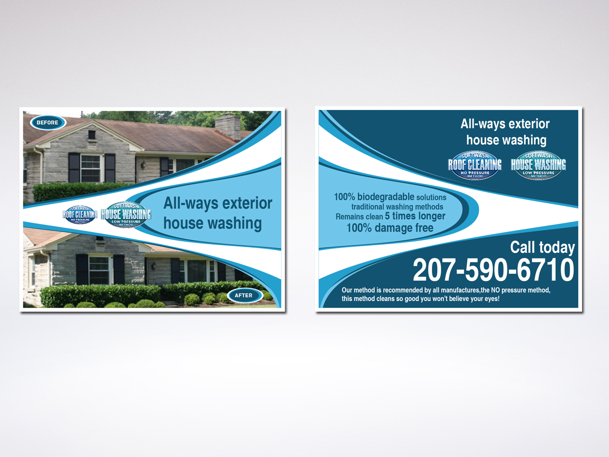 Postcard Design by LR Design for All ways exterior house washing | Design #3506305