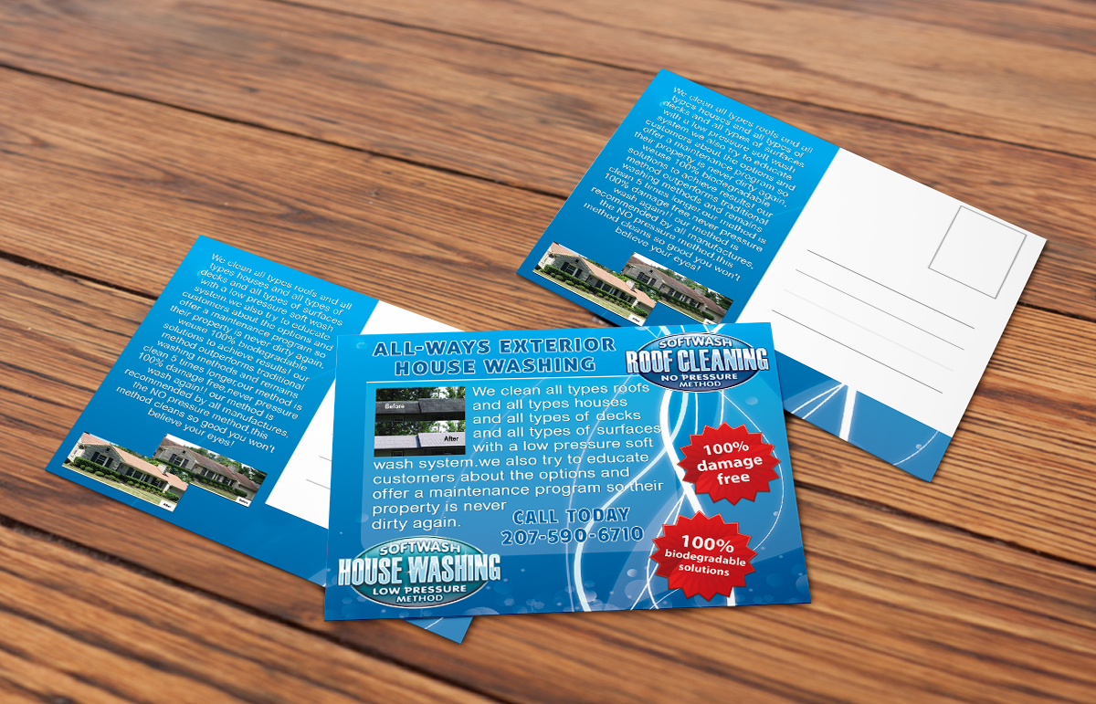 Postkarten-Design von FutureDesigne für All ways exterior house washing | Design #3505453