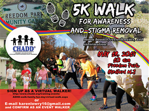CHADD (non-profit) advertisement for 5K Walk for awareness and stigma removal | Diseño de Postal por vjosh