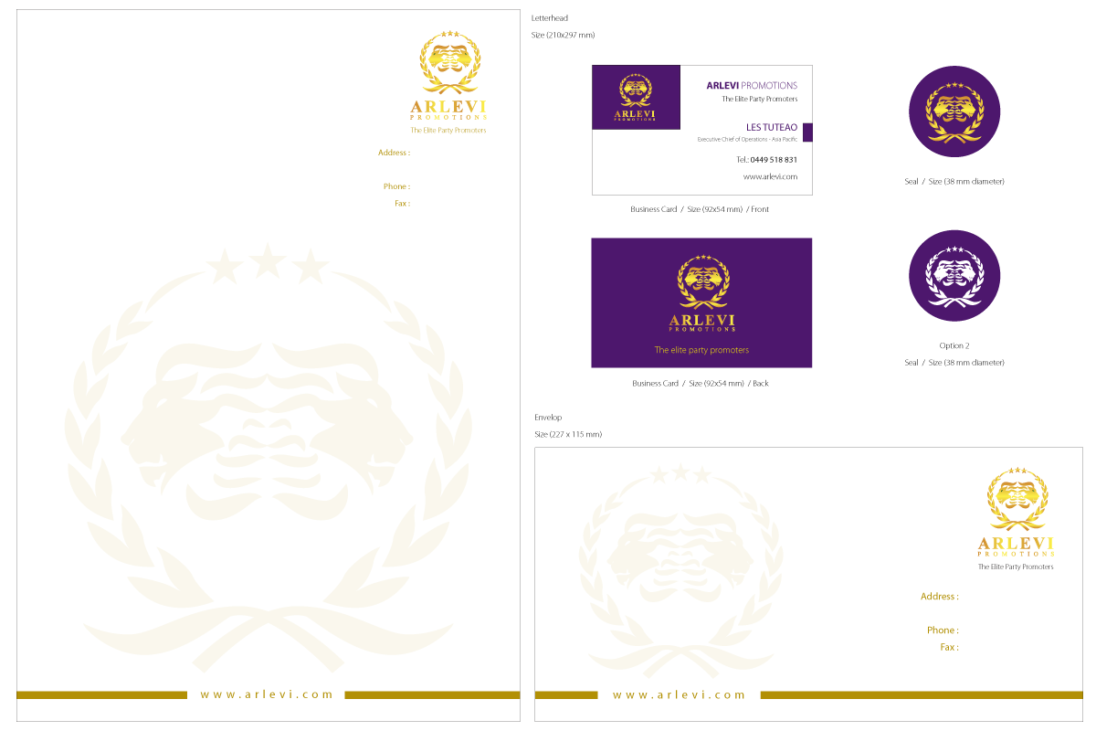 Stationery Design by sandeshnarvekar for Arlevi Promotions | Design #3469224