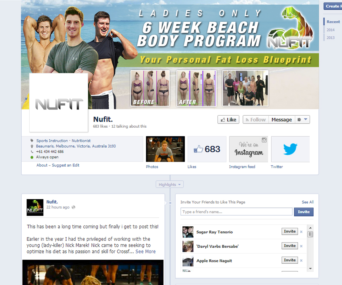 Facebook Design by jeffdefy for NUFIT | Design #3500745