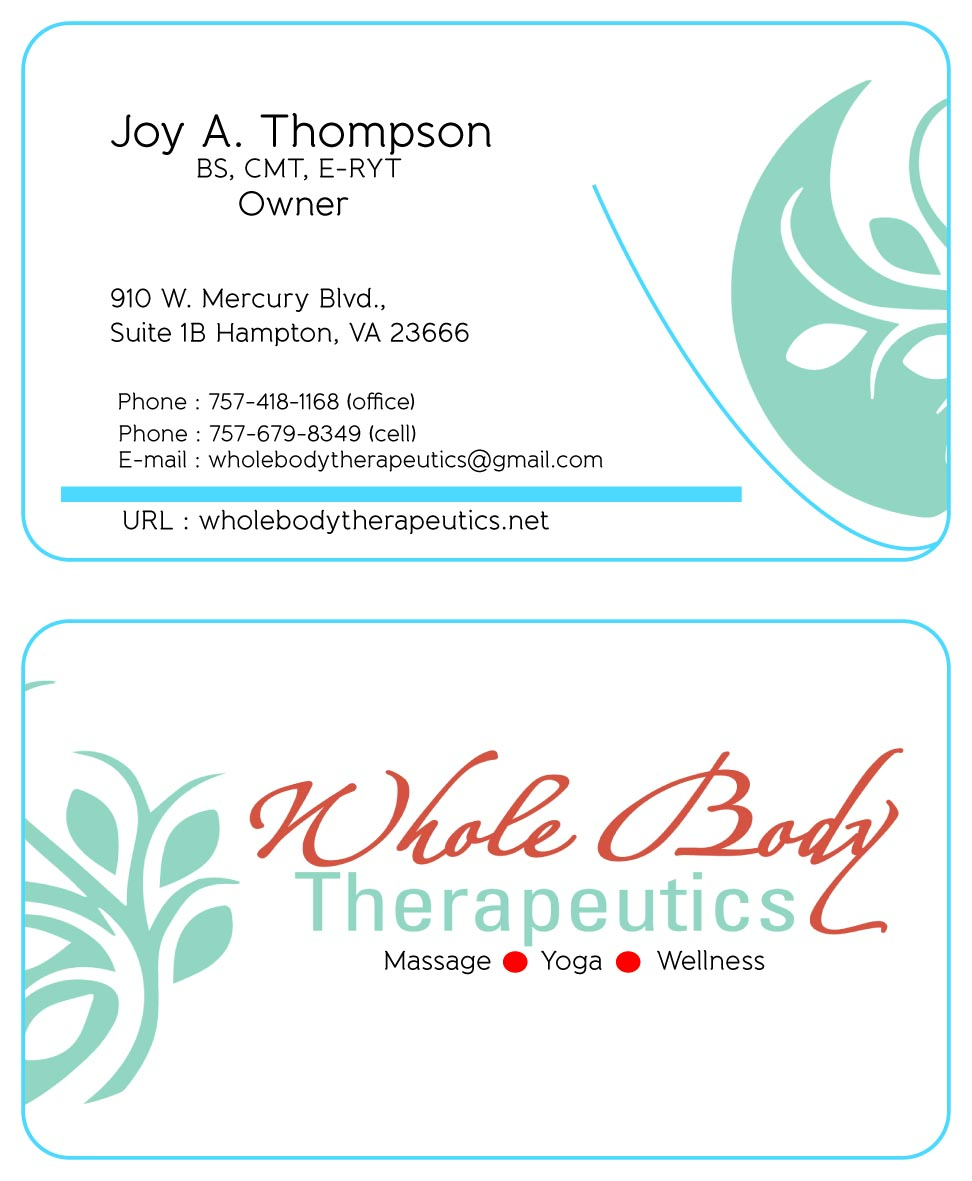 Visitenkarten-Design von Anish22 für Whole Body Therapeutics LLC | Design #3474074