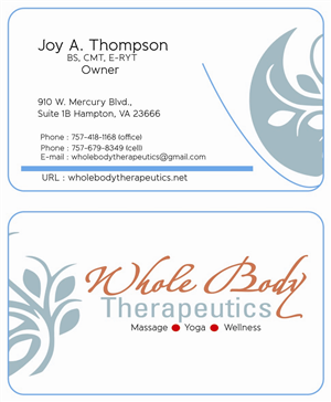 Business Card Design by Anish22 for Whole Body Therapeutics LLC | Design #3474074