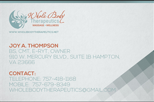 Design de Carte de Visite par aezacfabian pour Whole Body Therapeutics LLC | Design : #3490254
