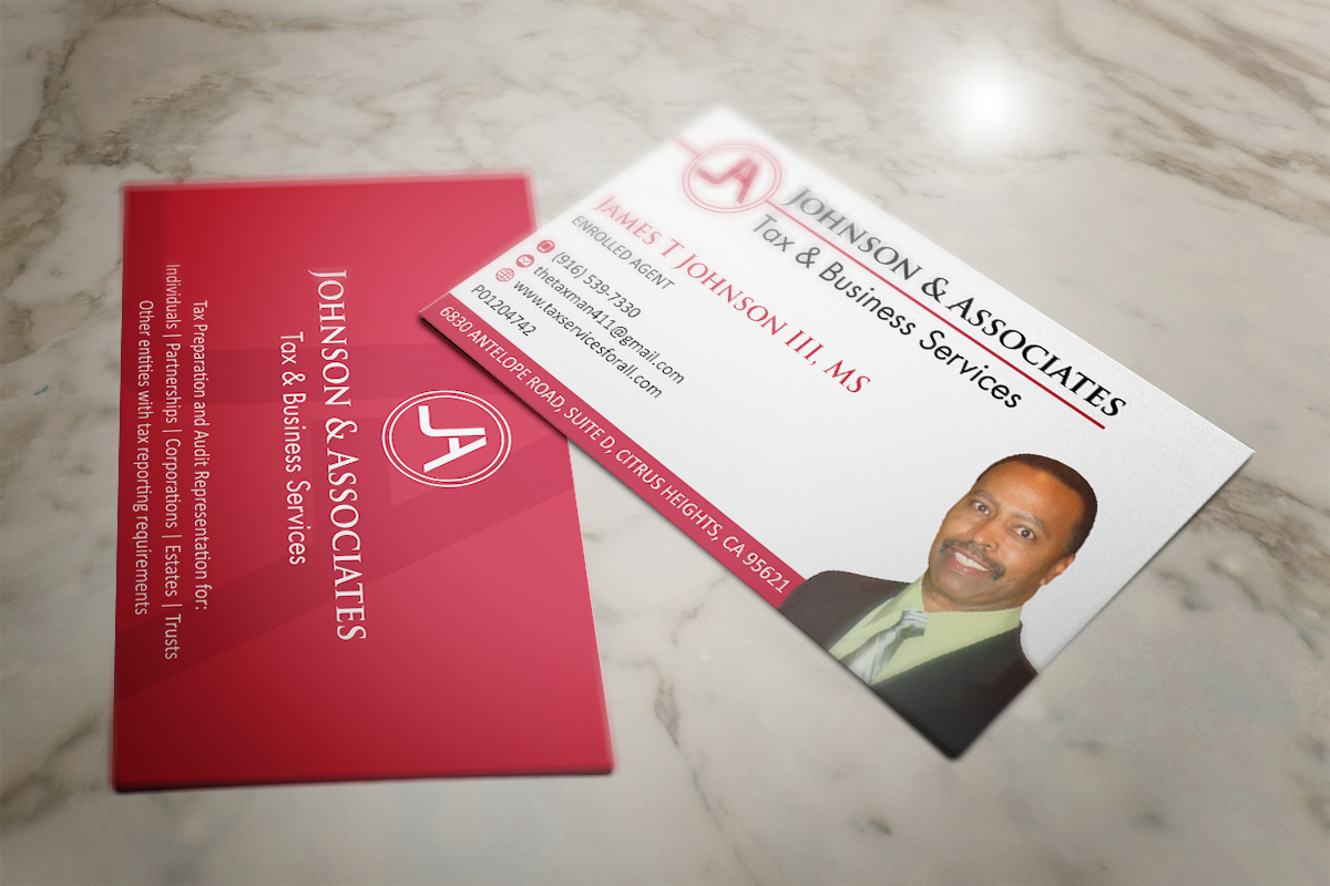 Visitenkarten-Design von MT für Johnson & Associates Tax Services | Design #3510343