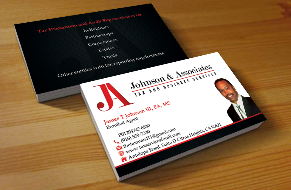 Visitenkarten-Design von Hardcore Design für Johnson & Associates Tax Services | Design #3513333