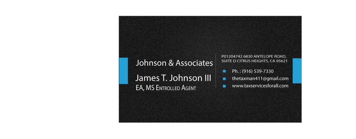 Visitenkarten-Design von Riz' für Johnson & Associates Tax Services | Design #3476044