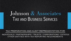 Diseño de Tarjeta de Presentación por Riz' para Johnson & Associates Tax Services | Diseño: #3491144