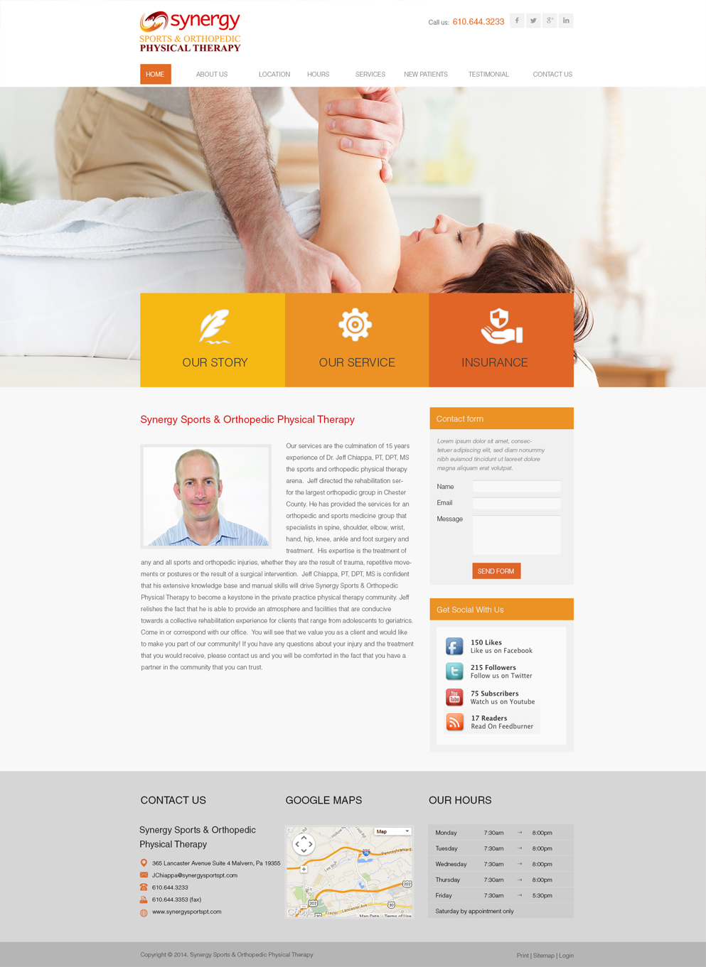 Web Design by juca for Synergy Sports & Orthopedic Physical Therapy | Design #3529946