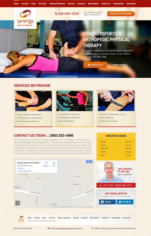 Web-Design von Plix für Synergy Sports & Orthopedic Physical Therapy | Design #3507611