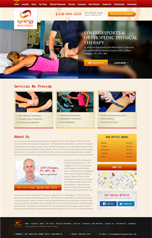 Diseño Web por Plix para Synergy Sports & Orthopedic Physical Therapy | Diseño: #3517466