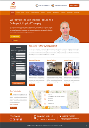 Web Design by pb for Synergy Sports & Orthopedic Physical Therapy | Design: #3493288