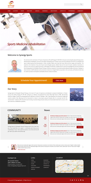 Web Design by pb for Synergy Sports & Orthopedic Physical Therapy | Design: #3493295