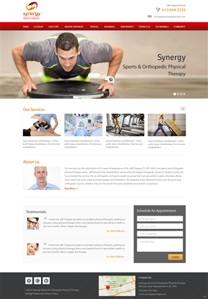 Web Design by pb for Synergy Sports & Orthopedic Physical Therapy | Design: #3493302