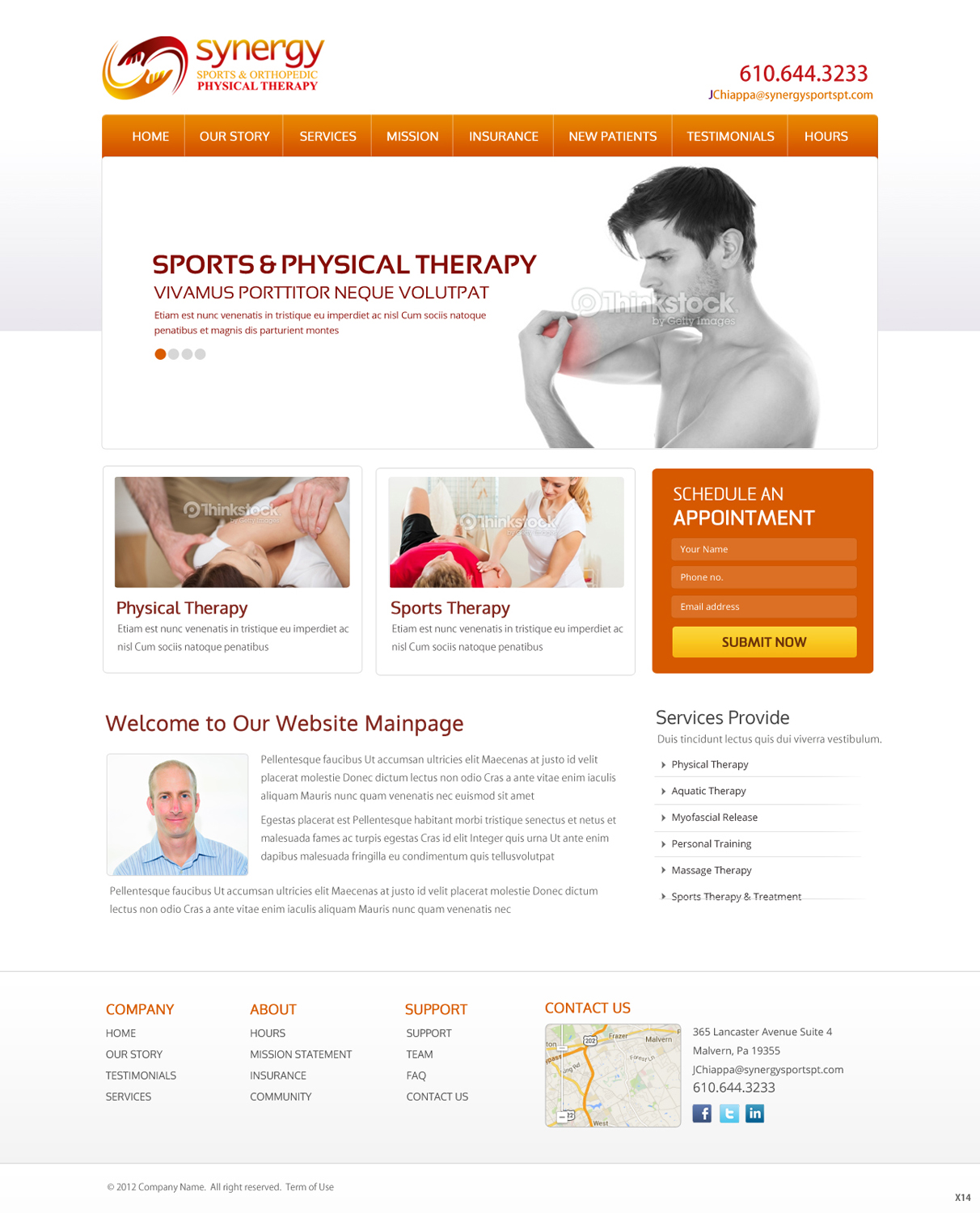 Web Design by pb for Synergy Sports & Orthopedic Physical Therapy | Design #3493306