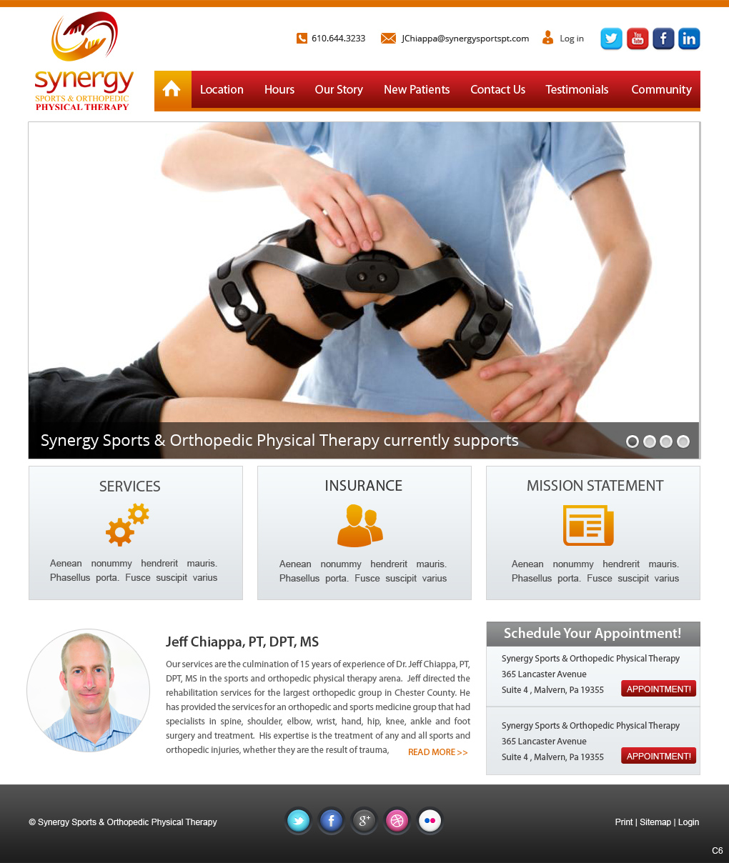 Web Design by pb for Synergy Sports & Orthopedic Physical Therapy | Design #3493309
